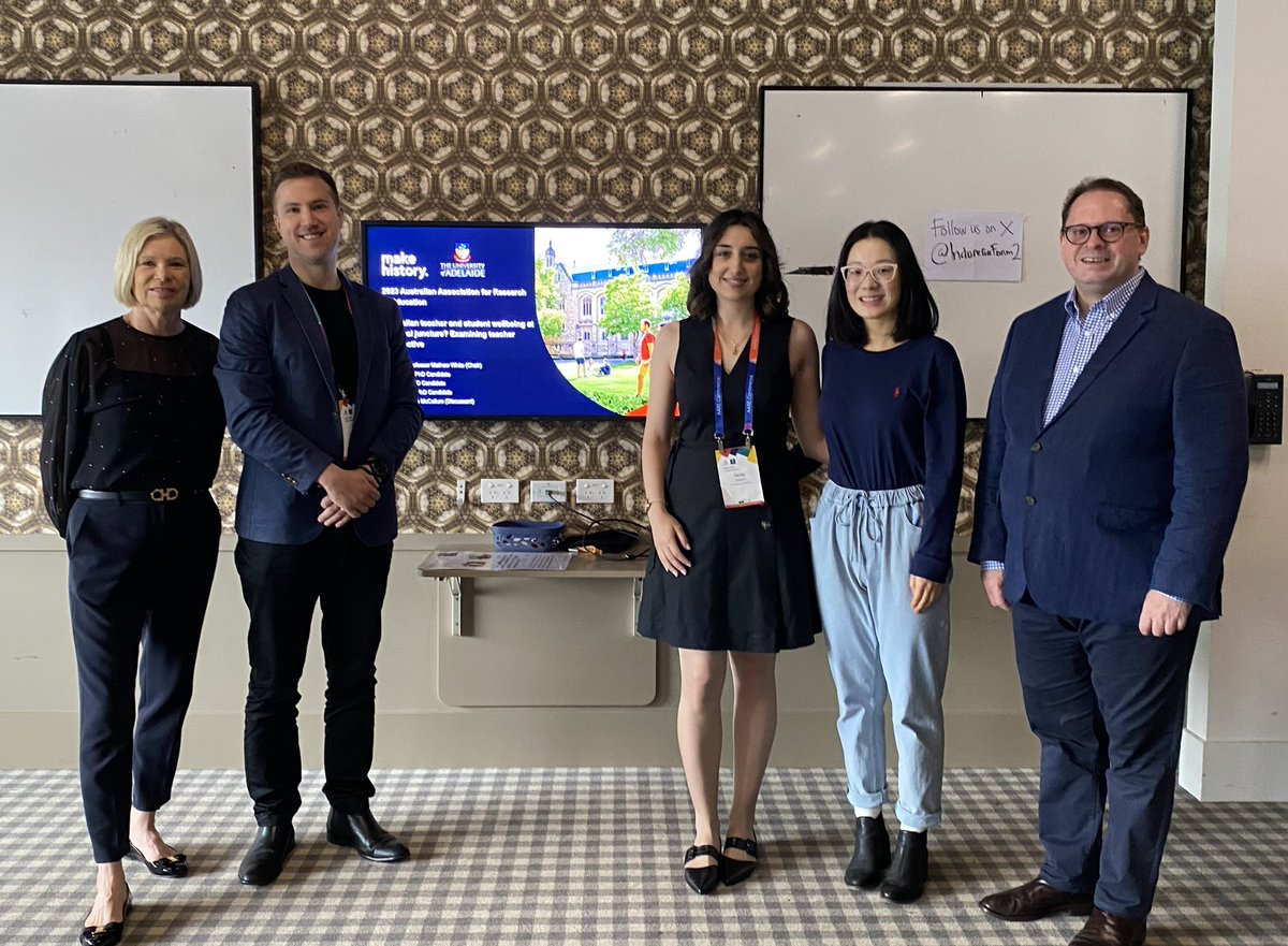 What an incredible privilege to present the first stage of my PhD research findings with esteemed supervisors @FayeMcCallum4 & @Mathew_WhitePhD from the @EduAdel1 for the #AARE2023 conference. Grateful for the rich dialogue from the session participants at the @UniMelb.