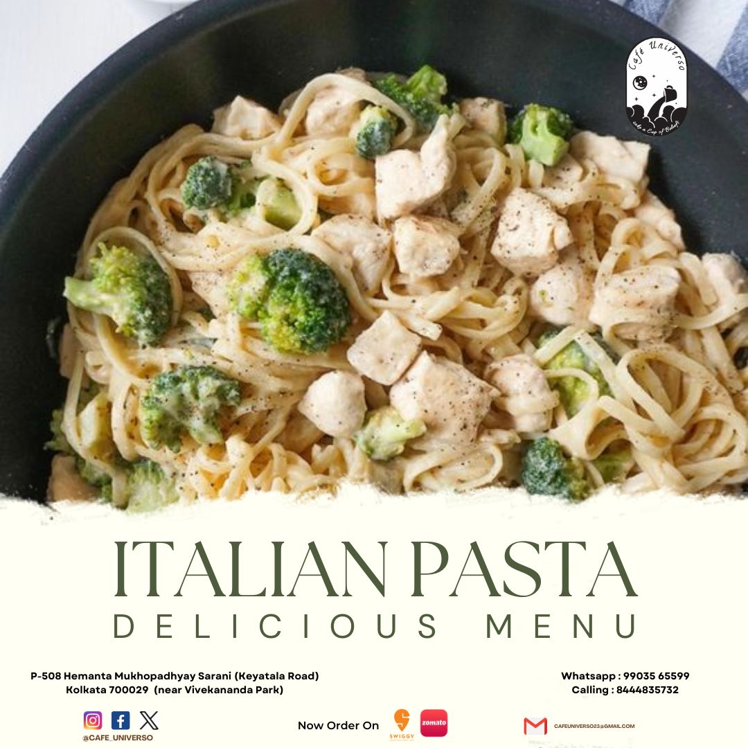 cafe__universo's tweet photo. Carving for some delicious white sauce pasta in this Winter!!❄️🤤 Alfredo Di Lelio is here for you in Cafe Universo.  
.
.
Location 📍: P, 508, Keyatala Rd, Golpark, Hindustan Park, Keyatala, Kolkata, West Bengal 700029

Call Us: 8444835732/99035 65599 https://t.co/4W29EOh9Gc