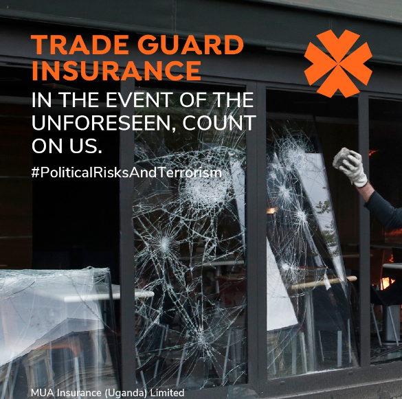 Did you know that the @MuaUganda Trade Guard Insurance policy among many things will provide cover for your business when things get politically charged. #countonus #coveryourbusiness #politicalrisk #terrorism #tradeguardinsurance