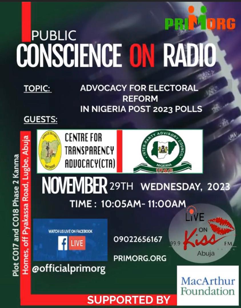 Happening Today!
<a href="/macfound/">MacArthur Foundation</a> <a href="/ipacnigeria/">IPAC NIGERIA</a> <a href="/Cta_Abj/">Centre For Transparency Advocacy (CTA)</a> <a href="/nassnigeria/">National Assembly</a> <a href="/NGRPresident/">Presidency Nigeria</a>