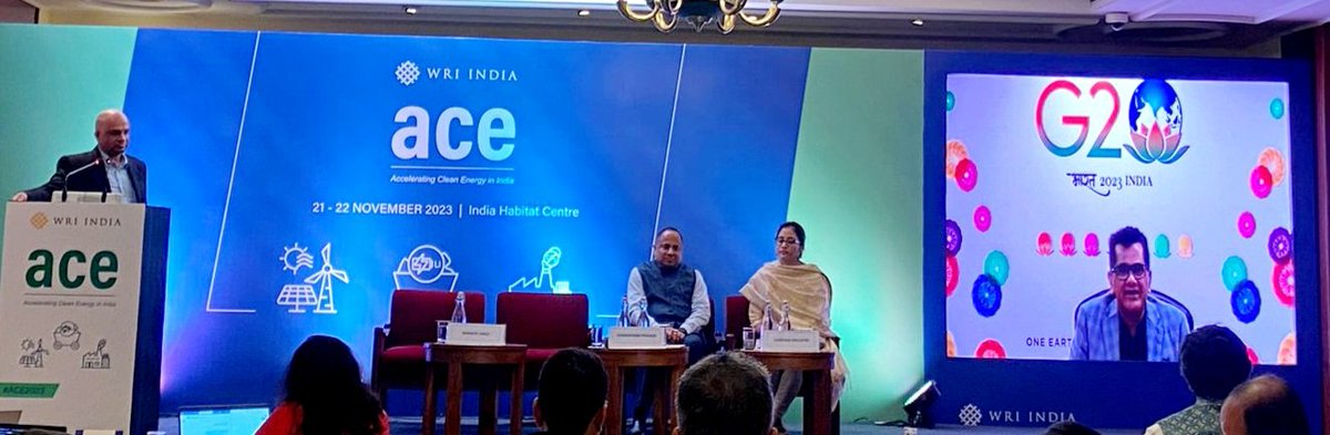 bharathjairaj's tweet image. Last week, @WRIIndia hosted Accelerating Clean Energy (ACE) in Delhi. @g20org sherpa @amitabhk87 and @CEA_India Chairman Ghanshyam Prasad spoke about India&apos;s aggressive #RenewableEnergy efforts, and the need to achieve an Economy-wide transition.