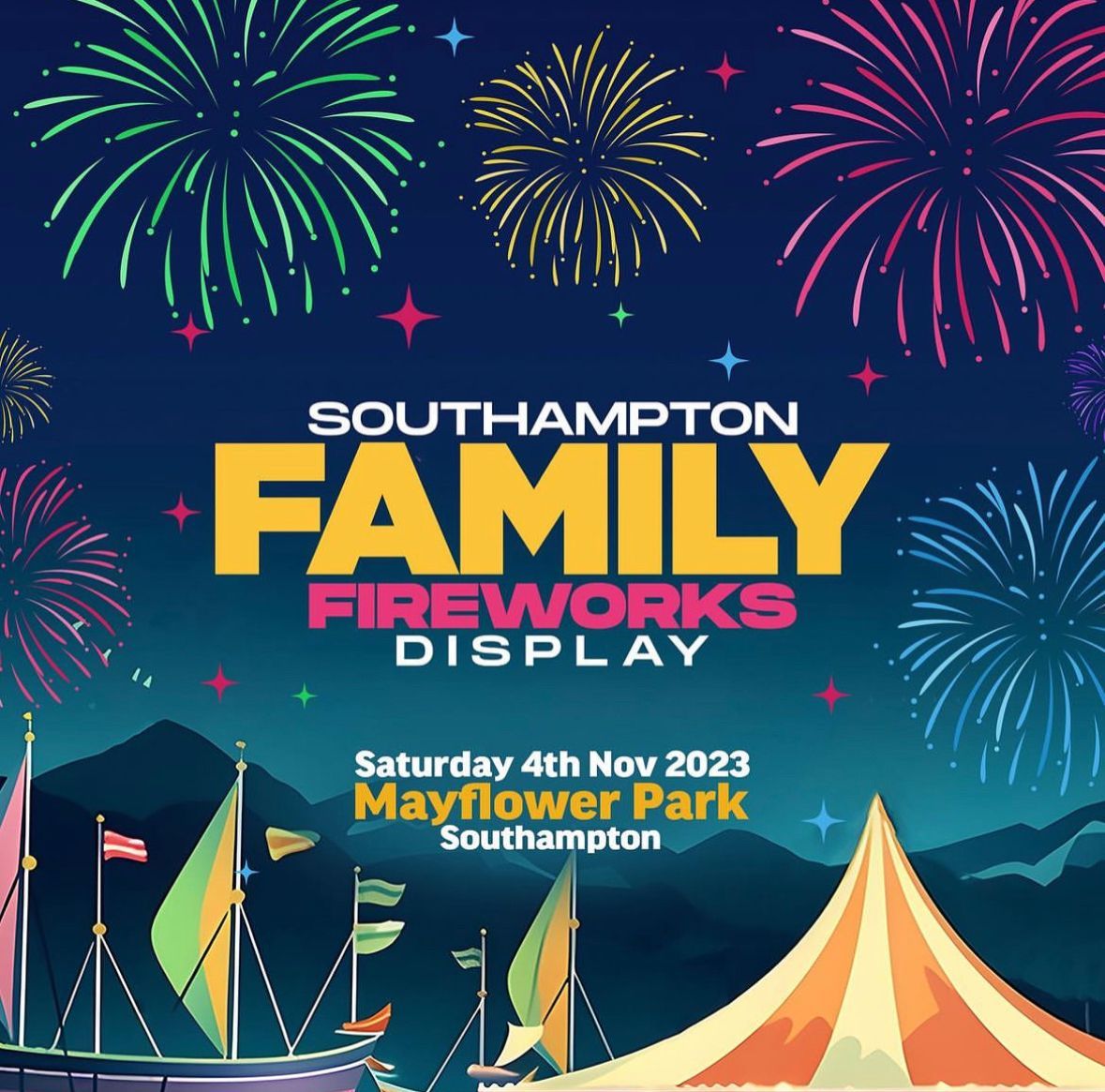 Make sure you have your tickets for the most wonderful Southampton Fireworks 🎇🎆🎇

Saturday 4th November, Mayflower Park, it’s gonna be great!!! 🥳🎆🥳

#Southampton #Southamptonfireworks