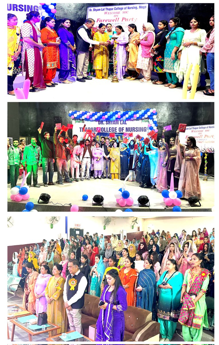 DRSLTCN's tweet photo. STUDENT FAREWELL PARTY NOV 2023 CLELBRATED IN SHRI RAJIV GANDHI AUDITORIUM IN DR SHYAM LAL THAPAR COLLEGE OF NURSING MOGA.. https://t.co/xaA54vWutc