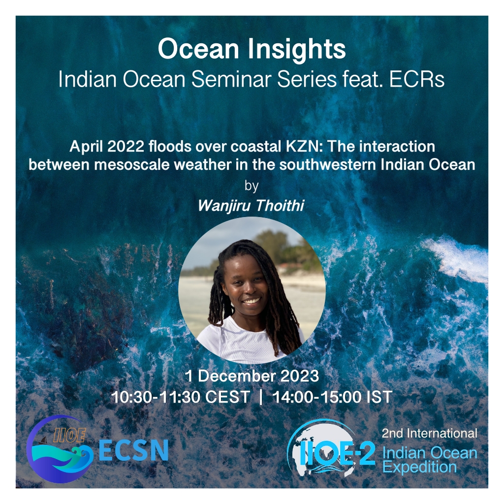 iioe_ecsn's tweet photo. 📢Thrilled to invite you for the next seminar of "Ocean Insights"!
REGISTER NOW: 🔗 https://t.co/cWChtVKDMl
🗓️December 1st, 2023
🕙10:30-11:30 CEST/SAST
14:00-15:00 IST
16:30-17:30 AWST
#OceanInsight #indianocean #marinescience #ECRs #iioe2 #earlycareer https://t.co/ZzhXruDyKl