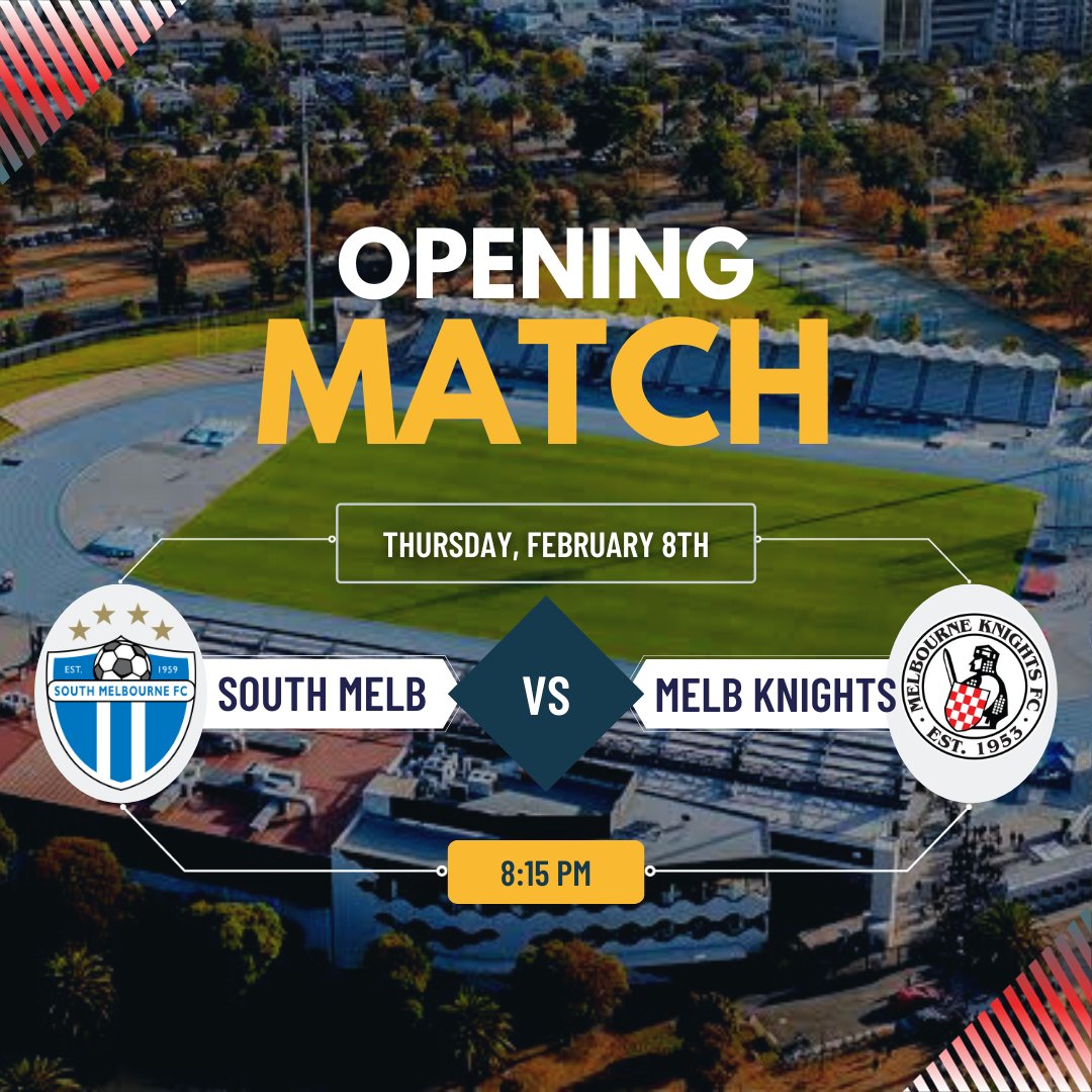 Kickstarting the 2024 NPL Victoria season, we'll set the stage at Lakeside Stadium for a Thursday Night spectacle—an epic face-off in the Original Melbourne Derby against our rivals, South Melbourne.

#MCMLIII #MKFC #Melbourneknights #MelbourneCroatia 
#NPLVIC