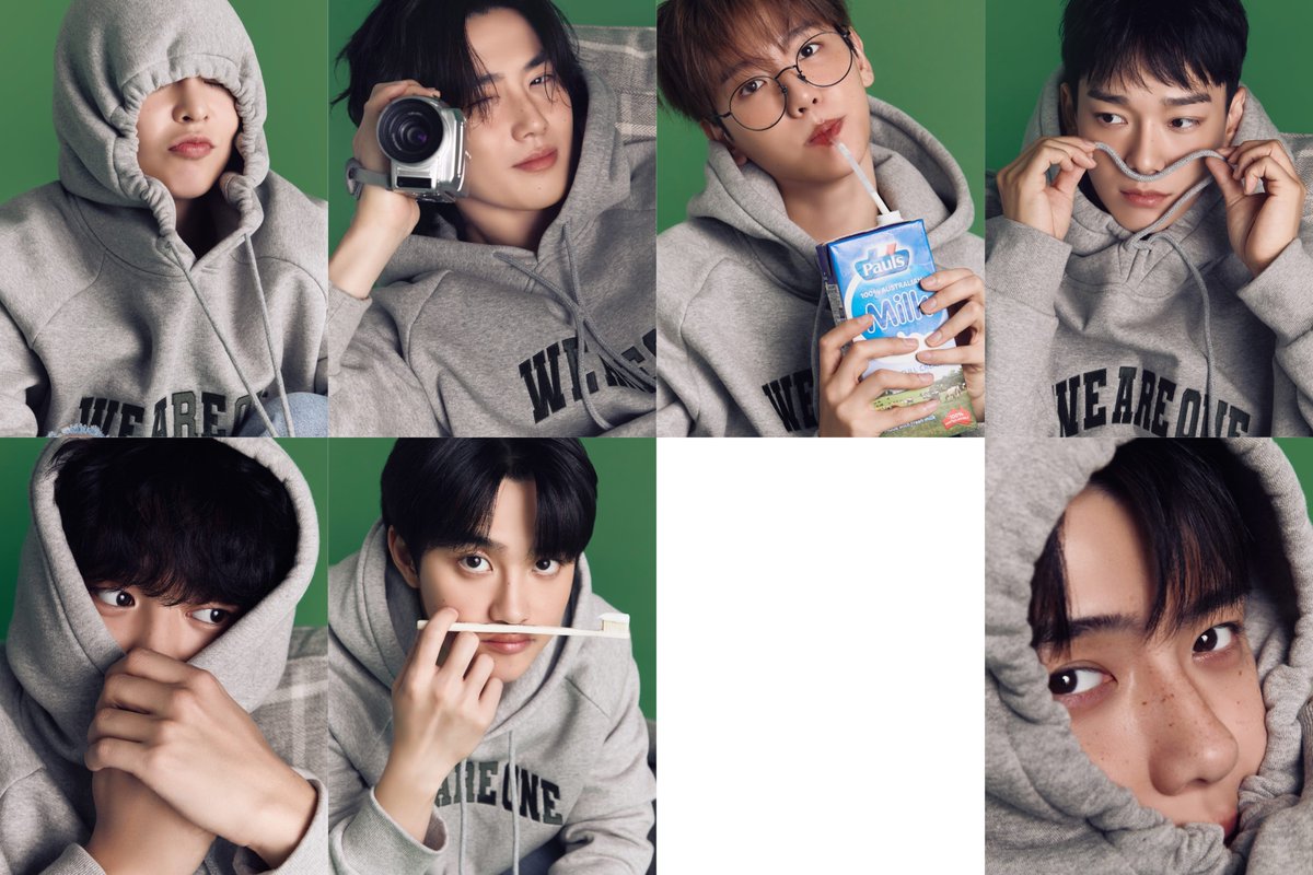 yu_myeon's tweet photo. They all are wearing a WE ARE ONE hoodie!?!!!!?!! WE NEED IT https://t.co/yMz0xvtHvm