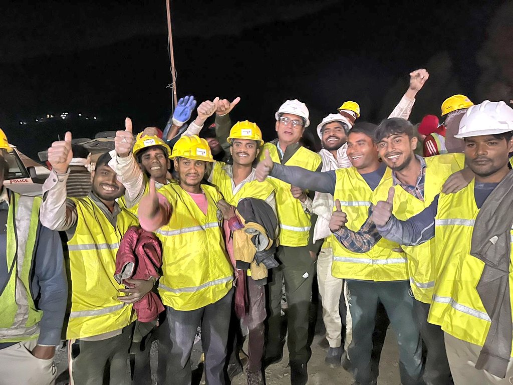 Officials only turned to rat-hole mining, when more modern equipment collapsed in the face of the daunting challenge.
For 24 hours, Munna Qureshi and his team of 12 kept digging away, metres deep inside a 2.6-feet-wide steel pipe. 
Vipin Rajput, one of the 12, said he hopes