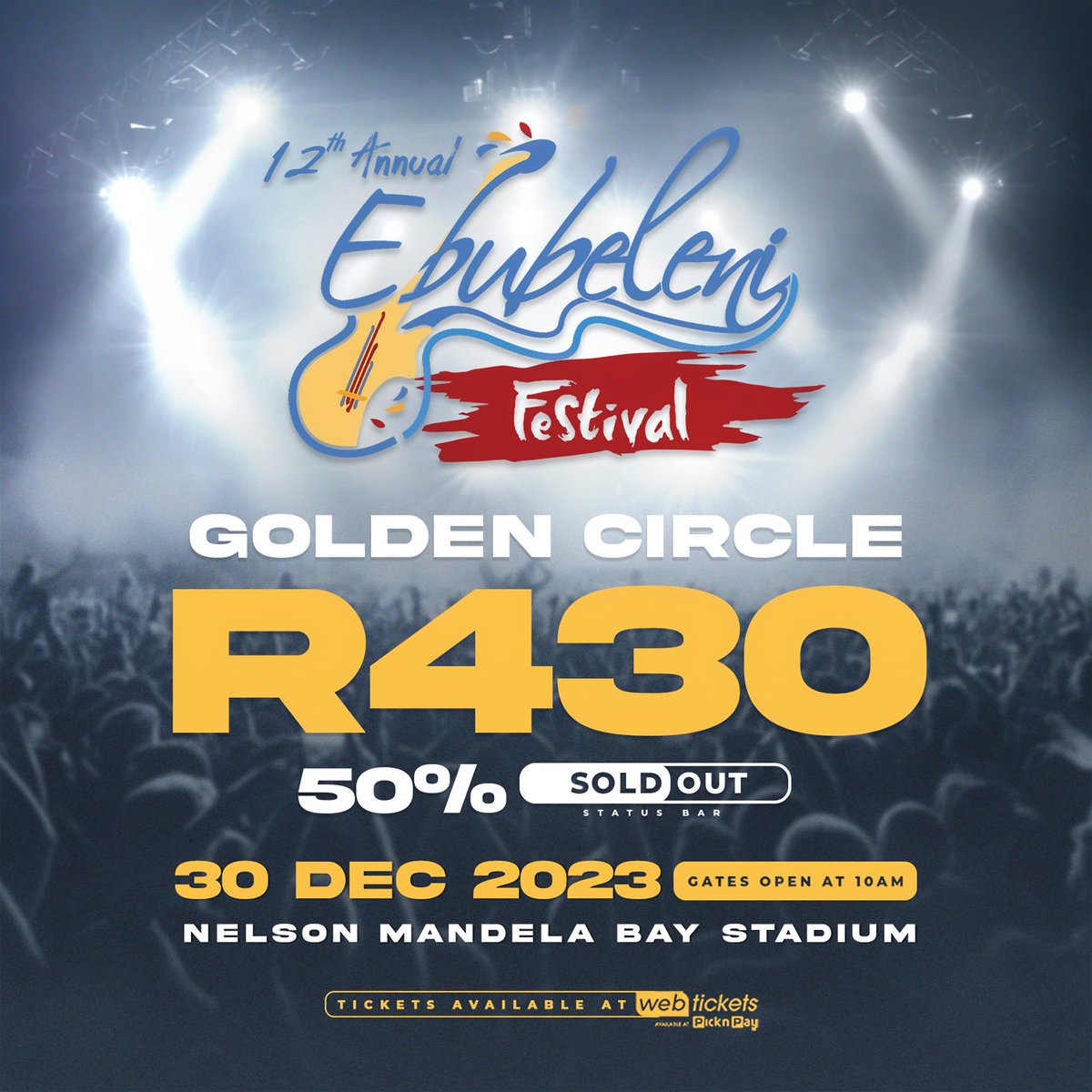 Ebubeleni_Fest's tweet photo. Golden Circle Tickets are 50% SOLD OUT!! 

2 Day left for you to get Phase 1 General Tickets at R305 and Early Bird VIP Tickets at R1700 before they go up on 1 Dec.

#ebubelenifestival #ECYours2Explore #sharethebay #Unomhlobomhlobo #NACFundingForArts #nacfundingforpesp4 https://t.co/Y5K1RWsBsa