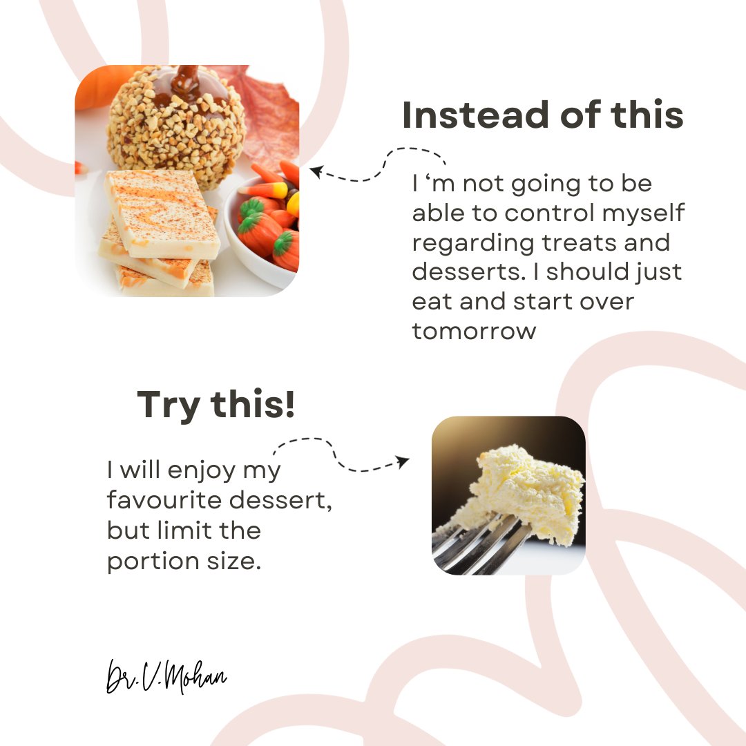 Depriving yourself of occasional indulgences can lead to feelings of restriction and craving  and frustration. Instead, a more balanced approach is to enjoy treats in moderation as part of a well-structured, balanced meal plan.
This not only allows for occasional enjoyment but