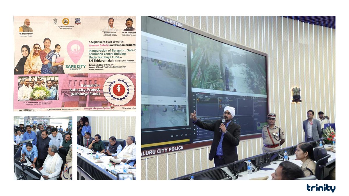 trinity_iot's tweet photo. Bangalore City Police launches an Integrated Command, Control , Communications and Intelligence System for Public Safety inaugurated by Hon. CM, Shri. Siddaramaiah on 24/11/23 . Thankful to the Bangalore City Police and Honeywell and we deeply cherish this association. https://t.co/NMUZupVI8m
