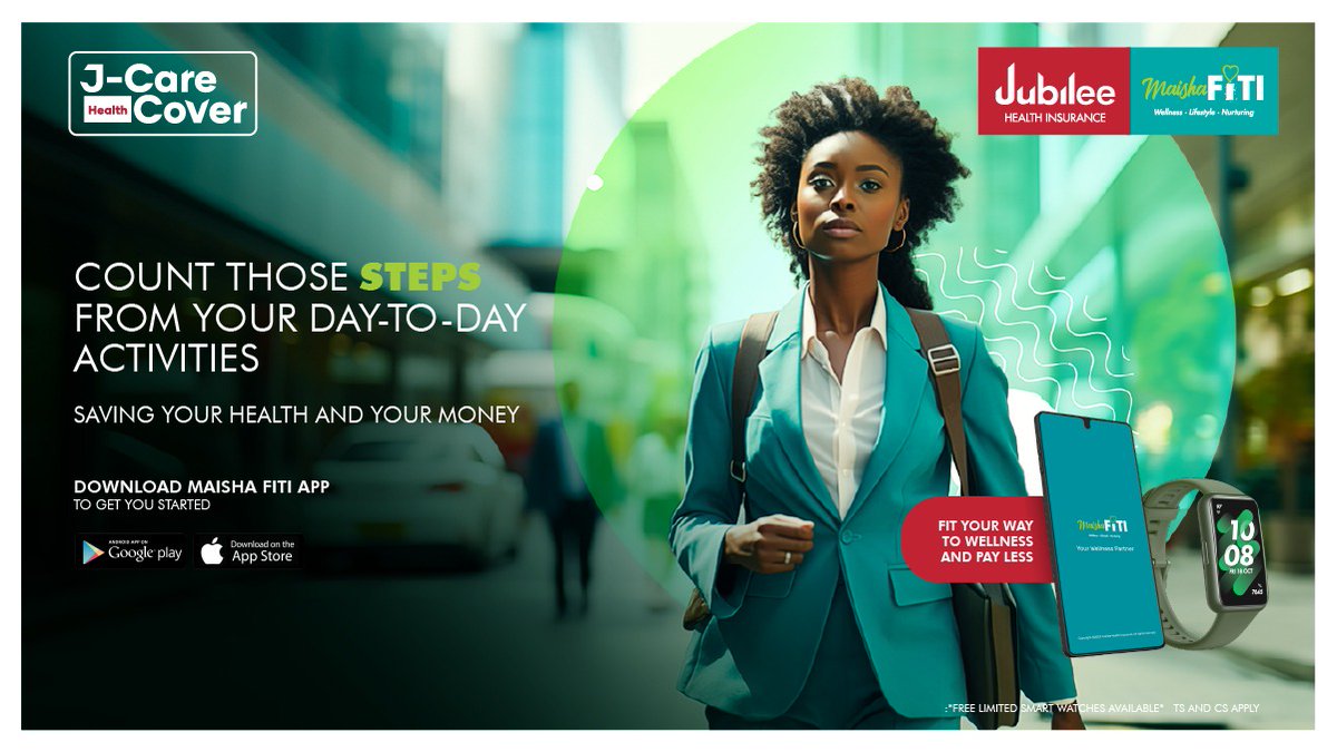 JubileeInsKE's tweet image. That walk to get water in the office, stairs over the lift or even walking to lunch. Every step counts on the path to better health and savings!

Click jubileeinsurance.com/ke/maisha_fiti… to find out more.
#DoAnythingForTheSteps #MaishaFitiNaJubilee