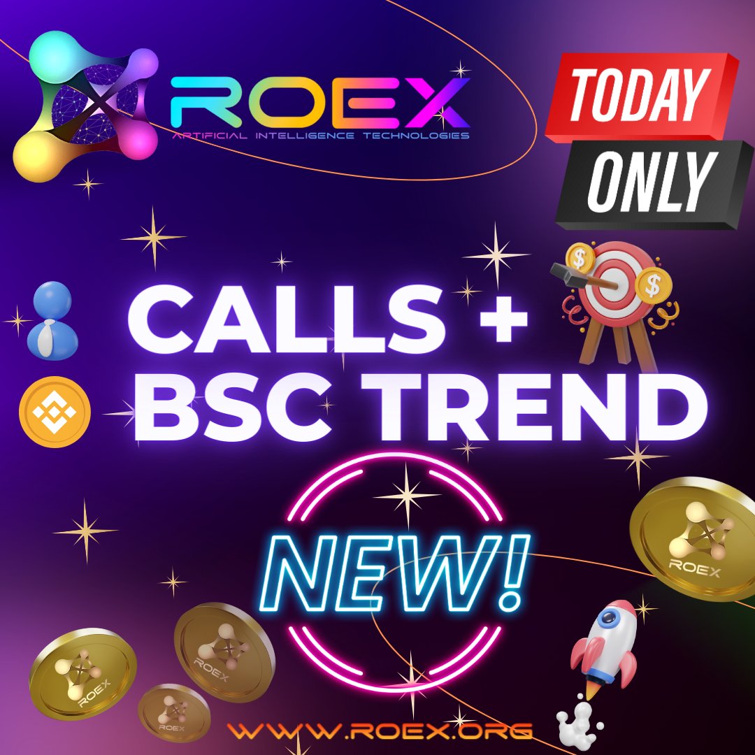 RoexAi's tweet photo. 🚨Hey #Roex Army🚨

⚡️BscTrend, Calls + Moontok are coming today.
#Marketing will continue. #MoonTok fast track will be performed. And new callers will come. 
🔥Fasten your seat belts. 
There will be big news at the end of the week.
JoinUs👉https://t.co/YVrCr0Y6nF
#Crypto $ROEX https://t.co/16l3TkSwRa