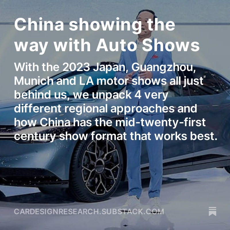 CDR_Insights's tweet photo. A summary review of four key autoshows from Q4 2023 from four key automotive markets.
Image © Zeekr

https://t.co/X3ff0fHB1Y

#cardesign #automotivedesign #design #China #Guangzhou #Japanmobilityshow #LAAutoshow #IAAMunich #cdr https://t.co/iRoDnPPyWV