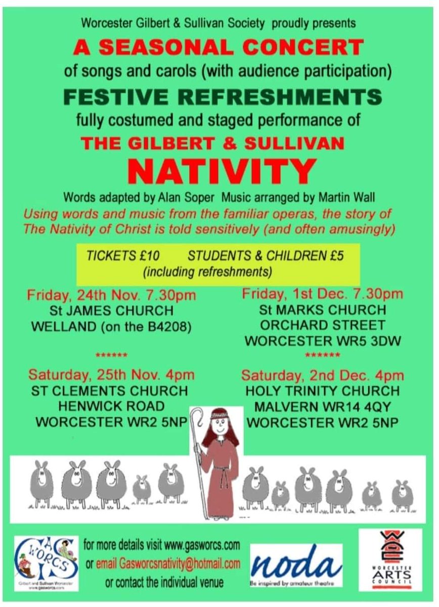 Two well attended performances behind us and everyone who came to them enjoyed them. Two more to go. Friday's performance at St Mark's Church in Worcester is sold out, but there are plenty of seats left for Holy Trinity Church, Malvern.
