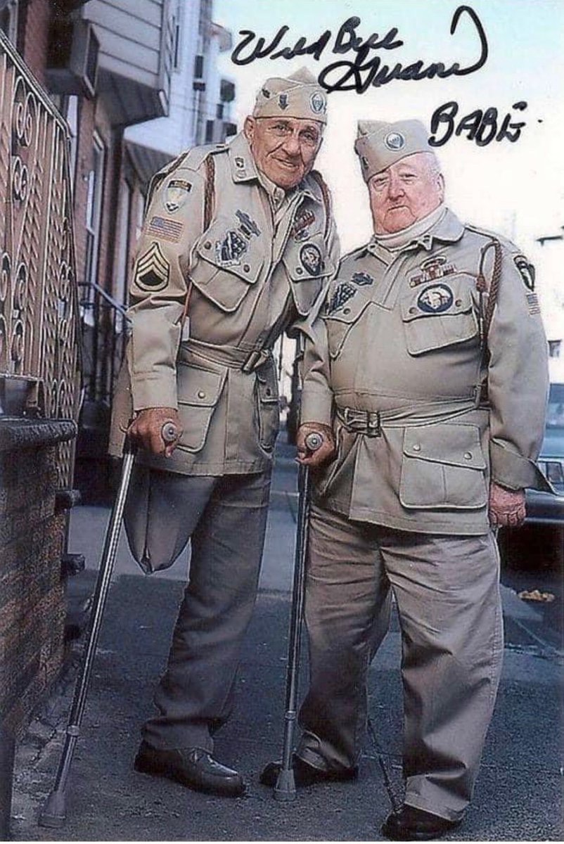 The only thing missing from this great pic of Easy Company legends Babe Heffron & Bill Guarnere in South Philly is a “Crazy Joe McCloskey” photo bomb. 😎