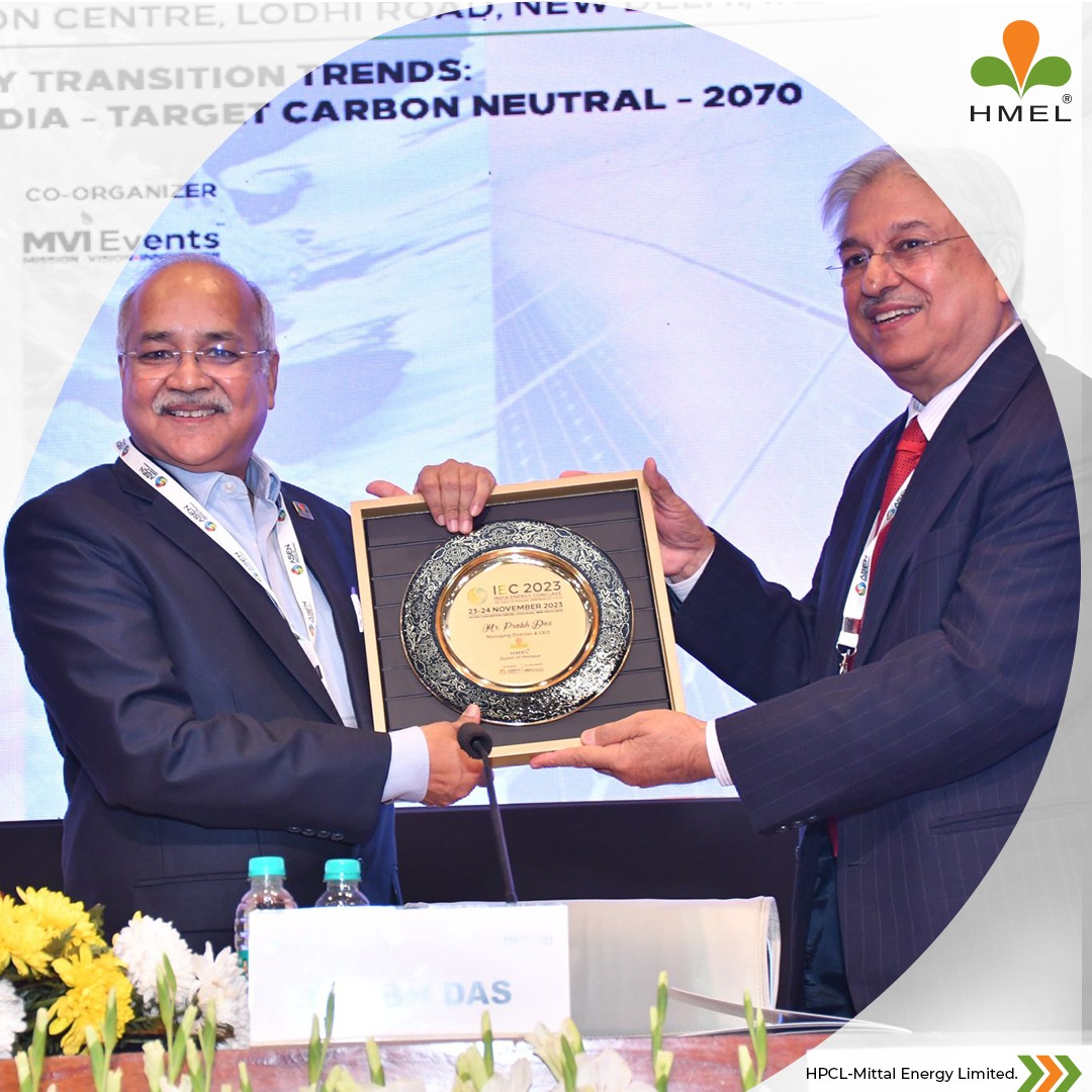 HMEL_India's tweet photo. Capturing Moments of Leadership and Insight.
A confluence of minds dedicated to a sustainable future gathered at the India Energy Conclave 2023. This premier event emerged as a vital platform for discussing the pressing energy challenges of our times. In a series of enlightening moments, our MD & CEO, Mr Prabh Das, delivered a powerful address on 'Sustainable Energy Options for India – Target Carbon Neutral-2070,' bringing vital concepts into clear focus. He highlighted the essential role of sustainable energy in steering India towards a carbon-neutral future.
As we reflect on these moments from the India Energy Conclave 2023, we are inspired by the collective resolve to advance sustainable energy practices. HMEL is proud to be part of this important conversation, and we look forward to continuing our work towards #EnergisingABrighterTomorrow

#CarbonNeutral #GreenFuture #EnergyConference #EnergySummit @asenindia @HMEL_India