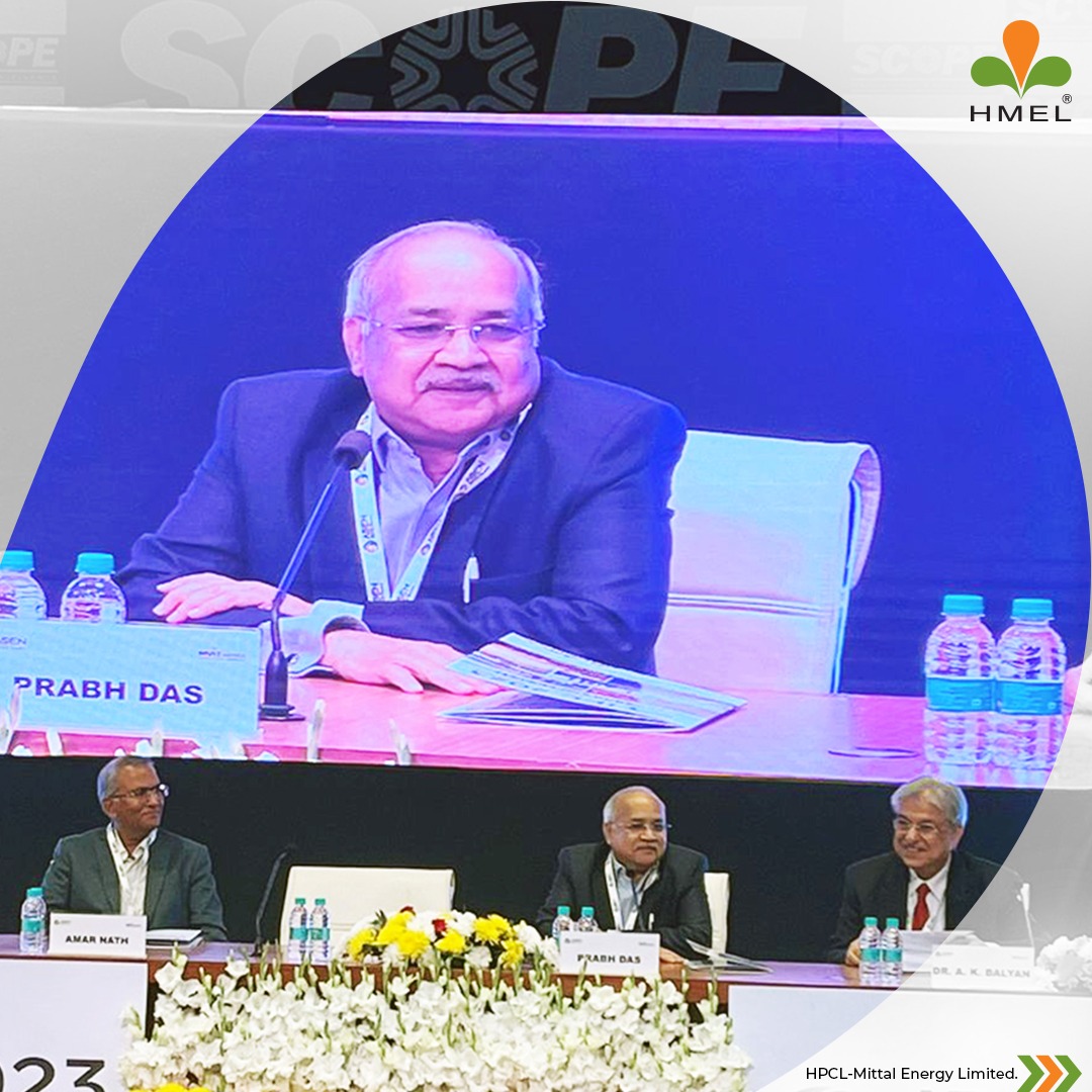 HMEL_India's tweet photo. Capturing Moments of Leadership and Insight.
A confluence of minds dedicated to a sustainable future gathered at the India Energy Conclave 2023. This premier event emerged as a vital platform for discussing the pressing energy challenges of our times. In a series of enlightening moments, our MD & CEO, Mr Prabh Das, delivered a powerful address on 'Sustainable Energy Options for India – Target Carbon Neutral-2070,' bringing vital concepts into clear focus. He highlighted the essential role of sustainable energy in steering India towards a carbon-neutral future.
As we reflect on these moments from the India Energy Conclave 2023, we are inspired by the collective resolve to advance sustainable energy practices. HMEL is proud to be part of this important conversation, and we look forward to continuing our work towards #EnergisingABrighterTomorrow

#CarbonNeutral #GreenFuture #EnergyConference #EnergySummit @asenindia @HMEL_India