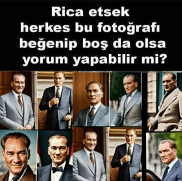 Atatürkçü Hesaplar Takipleşiyor
Bu Tweeti RT eden herkesi takip edeceğim. 

NOT : BENİ TAKİP EDEN HERKESİ ANINDA GERİ TAKİP EDİYORUM.

RT FAV ÖNEMLİDİR !

RT yap, Beğen, 1919 yaz. 🇹🇷