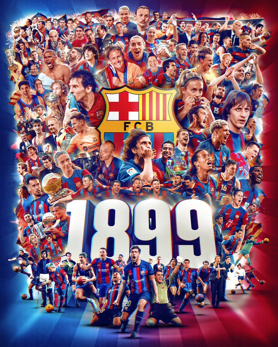 Per molts anys plens d'afanys,​ per molts anys plens d'història.​ FELIÇ 124è ANIVERSARI, BARÇA!​ 💙💖