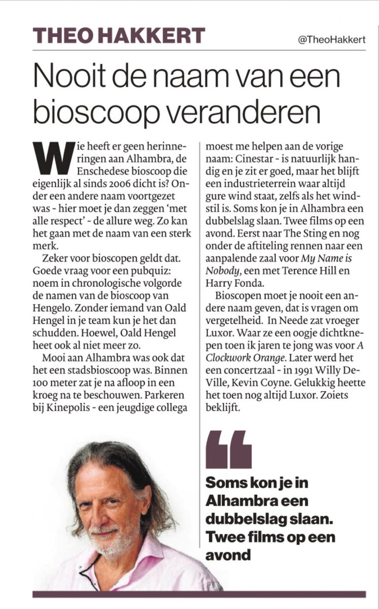 Filmacteurs moet je, net als bioscopen, ook geen andere naam geven ⁦<a href="/TheoHakkert/">Theo Hakkert</a>⁩. De man heette Henry Fonda. 😉