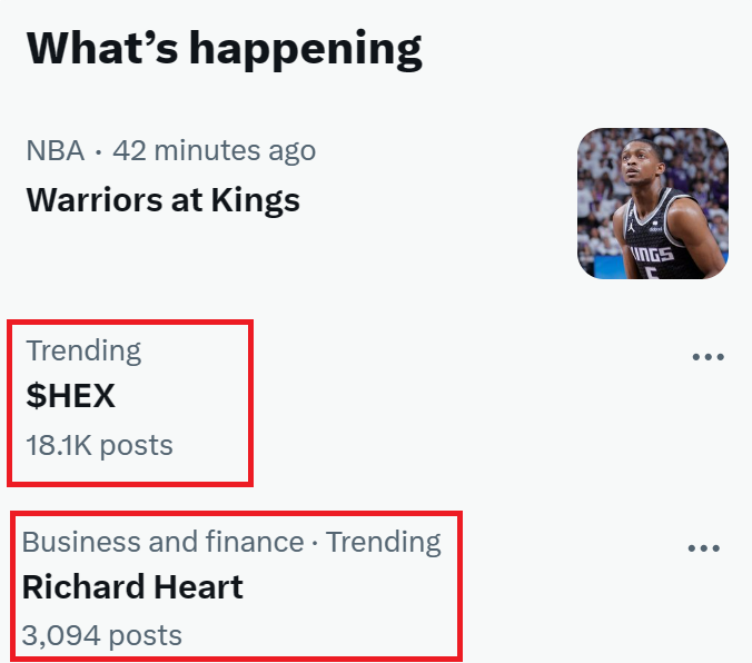 0xCoast's tweet photo. $HEX and @RichardHeartWin are TRENDING https://t.co/uguKpDXrmw