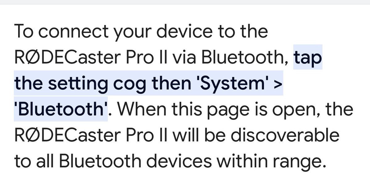 itsreallyraph's tweet image. Go to system and go to Bluetooth and pair it. You would need a RODE SC 19.
#rodecasterpro2