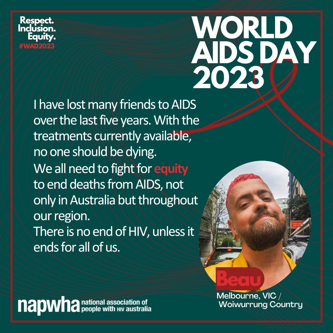 We asked community members, representatives from our member organisations and our board members what the World AIDS Day theme ‘Inclusion. Respect. Equity.’ means to them.

See NAPWHA’s World AIDS Day campaign here napwha.org.au/world-aids-day… #WorldAIDSDay