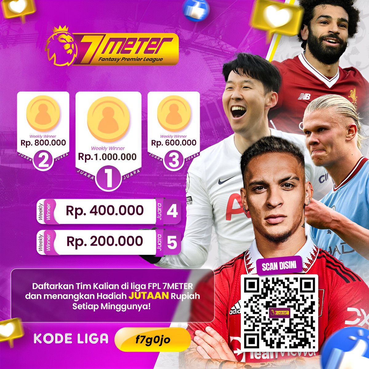 FPL_7Meter's tweet photo. π LIGA FPL 7METER π
π Total Hadiah Rp.3.000.000 (Setiap Minggu) π
πJadilah tim terbaik LIGA FPL 7METERπ
Daftar disini : https://t.co/VUyH2ZJfhF
#LigaFPL7METER #7METER #LigaFPL #EPL #FPL #FPLtips #FPLindo #FPLnews #JoinFPL #JoinLigaFPL #JoinFPLindo #fantasypremierleague https://t.co/Djgspf8AMg