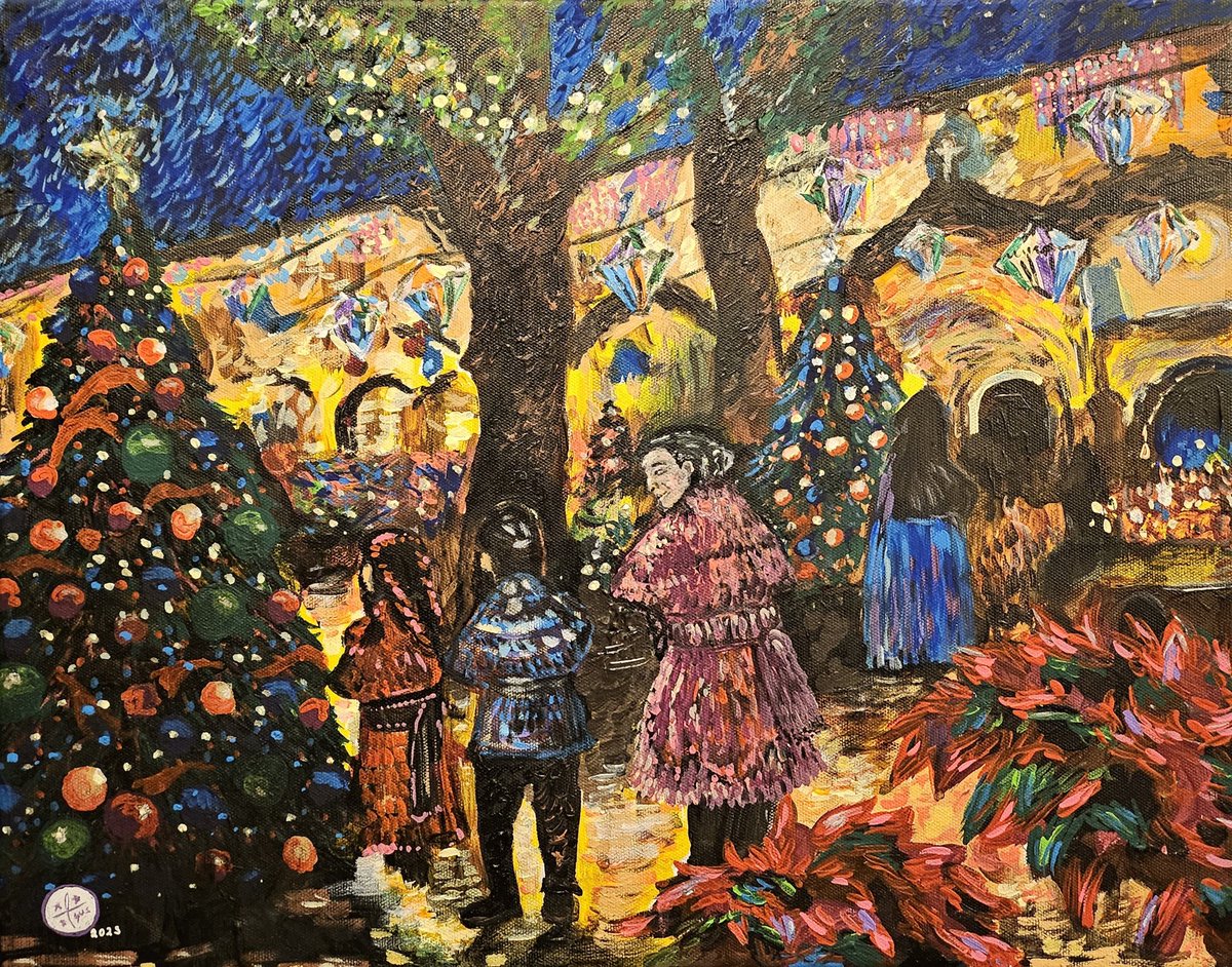 'Portales navideños'
- Por Gus Corona
- Noviembre de 2023
- Acrílico sobre lienzo
- Impresionismo vigesimoprimo 

 #contemporaryart #art #contemporarypainting #contemporarygallery #impressionistart #arte #pintoresmexicanos #artistasmexicanos #impresionismo