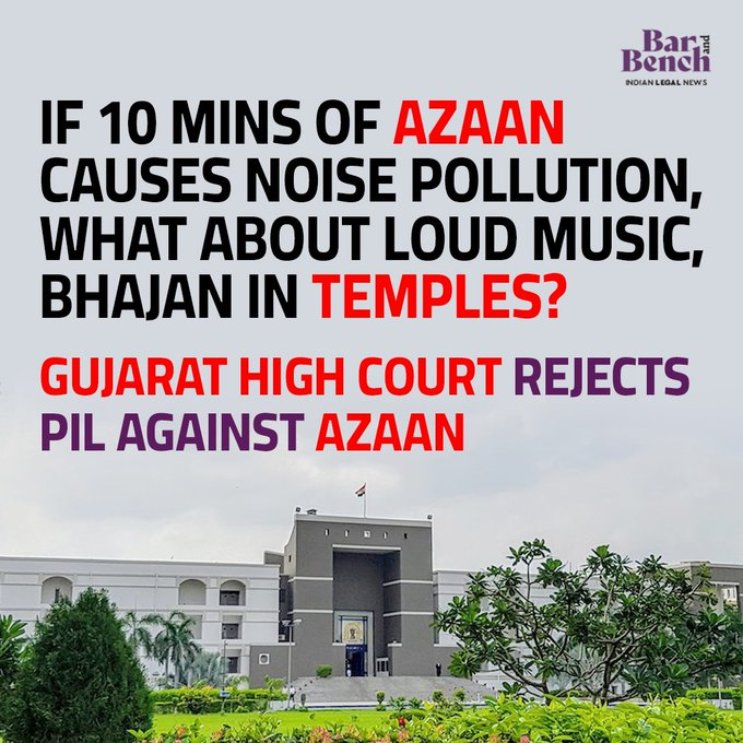 riz1ahamed's tweet photo. #BreakingBoundaries #Azaan 

If 10 mins of Azaan causes noise pollution, 
what about loud music, Bhajan in temples? 

Gujarat High Court rejects PIL against Azaan https://t.co/XNpDPExJt8
