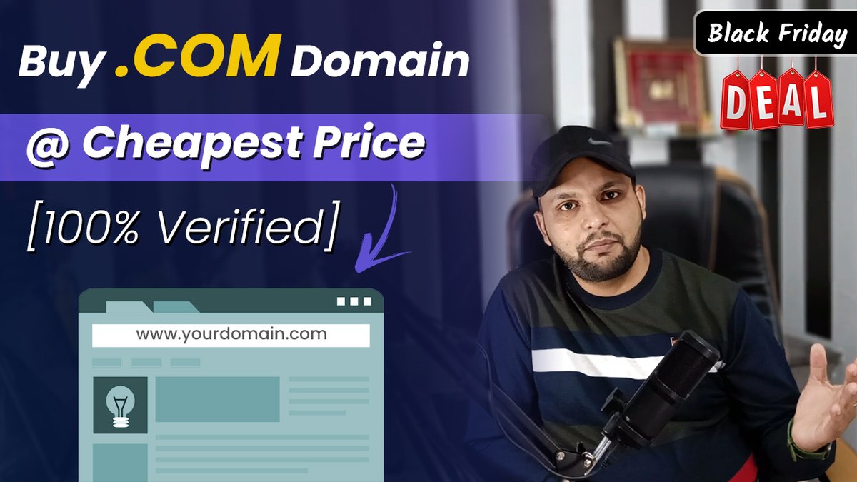 webtechnicaltip's tweet image. Buy .COM Domain at Cheapest Price #buydomain #cheapdomain #BlackFriday2023
youtu.be/lZnWgpbSPUY