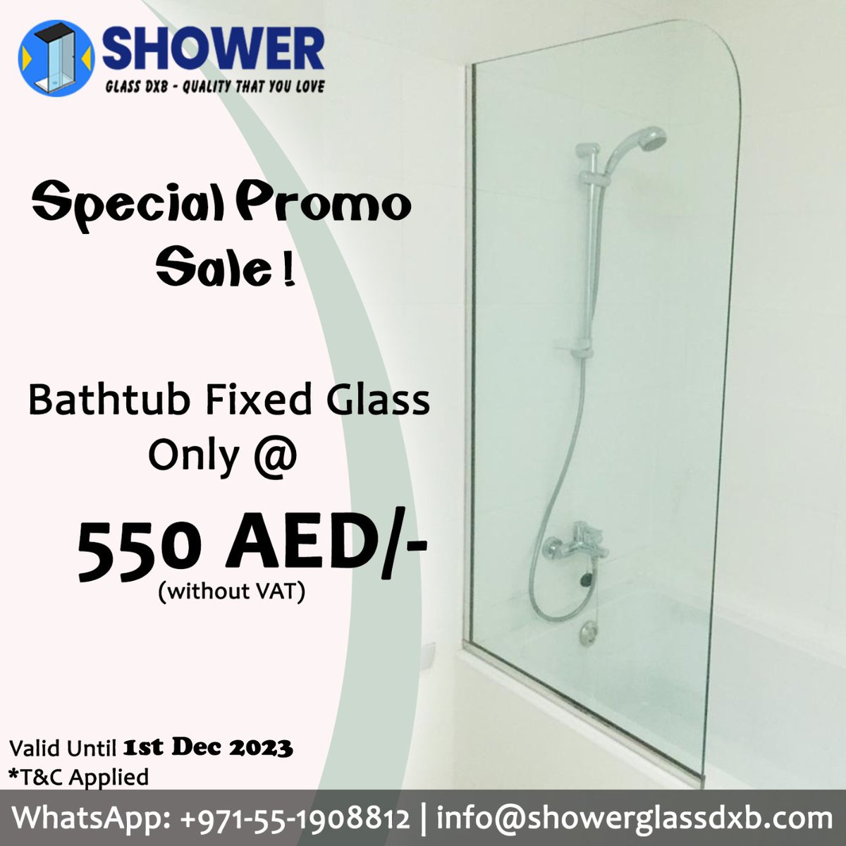 showerglassdxb's tweet photo. Special Offer for Bathtub Shower Screen!
Call / WhatsApp: 055 190 8812
Website: https://t.co/YUhvQuCPRe 
#showerglassdxb #bathtub #showerscreen https://t.co/otBOeEZfEo