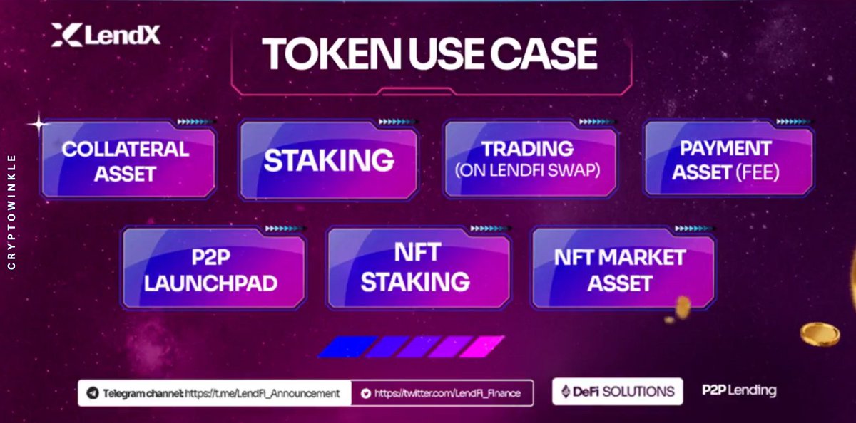 CryptoWinkle's tweet photo. Drumroll, please!

Introducing @LendFi_Finance Tokenomics:

🔍Token: $LENDX
💼Total Supply: 20M 
💡Utility: Decentralized lending

Key Features:
1️⃣ Staking Rewards
2️⃣ Yield Farming
3️⃣ Liquidity Provision
4️⃣ Buybacks &amp; Burns

More info:
https://t.co/XpGxMf2cBJ

#LendFi #DeFi #Web3 https://t.co/SBY7EjbYYW