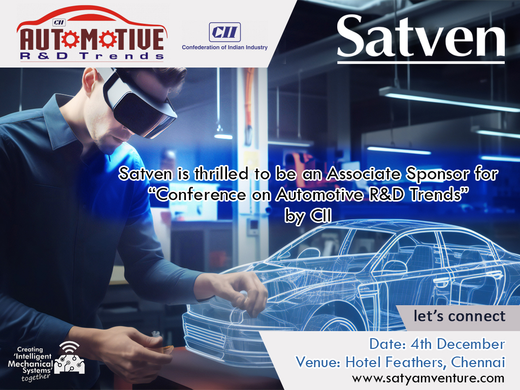Satven_Official's tweet photo. #Satven is thrilled to be an "Associate Sponsor for "Conference on Automotive R&amp;D Trends" by CII

#Satyamventure #automotivenews #automotivetechnology #automotive #engineering #AutomotiveRND2023 #AutoEvent #VehicleInnovation #FutureOfAutomotive #AutomotiveIndustry https://t.co/MmFK1OKoD3