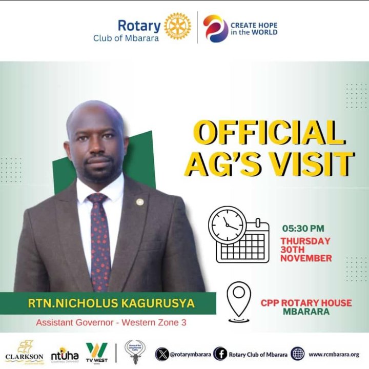 kagsnick's tweet photo. Join us in Mbarara City as we talk about Rotary &amp; creating hope in the Communities. https://t.co/u6zUsm9emV