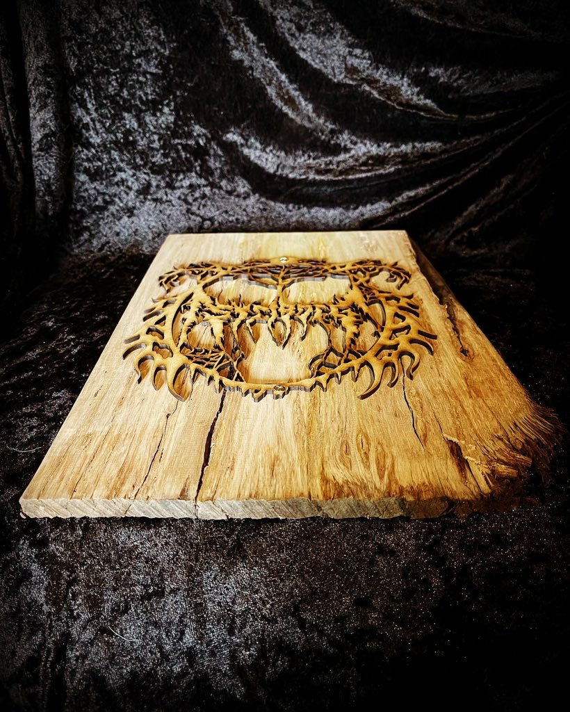 Striborg666's tweet photo. Just added to the merch on Bandcamp.
Only one of each available.

STRIBORG wall hangings on Huon pine and Myrtle. Collaboration with @disenchantia_ 
#striborg #wallhanging #woodenart #woodenlasercut #myrtle #huonpine https://t.co/PfAJOvXmov