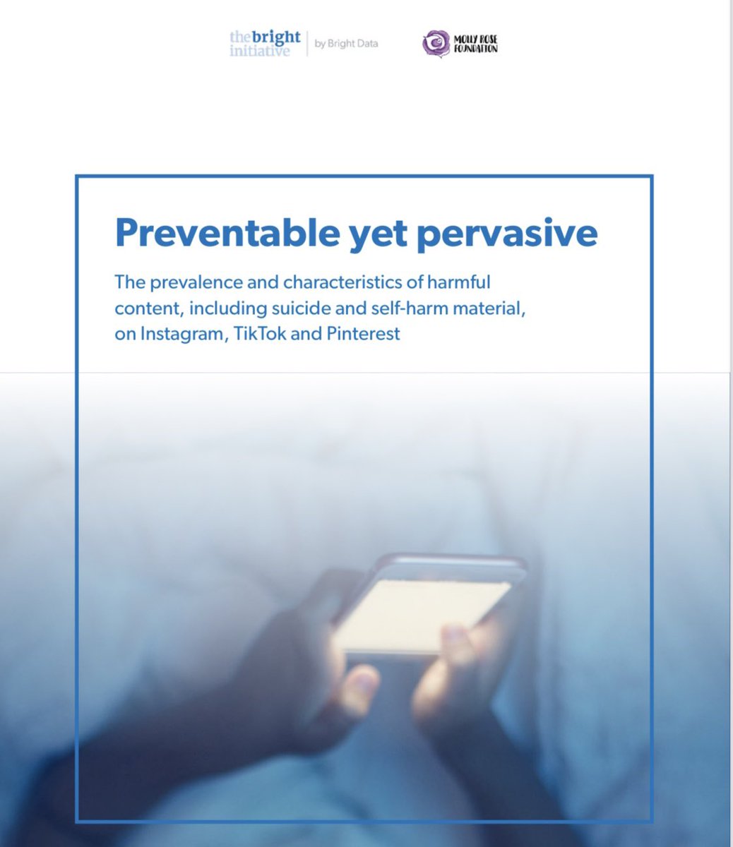 _andyburrows's tweet photo. It’s a big day for @mollyroseorg as we release our first research report, alongside @bright_init. We’ve analysed the disturbingly high prevalence &amp; reach of harmful suicide, self-harm &amp; depressive posts that are freely available on @tiktok_uk , @instagram and @Pinterest (1/8) https://t.co/JTcM4sG0t4