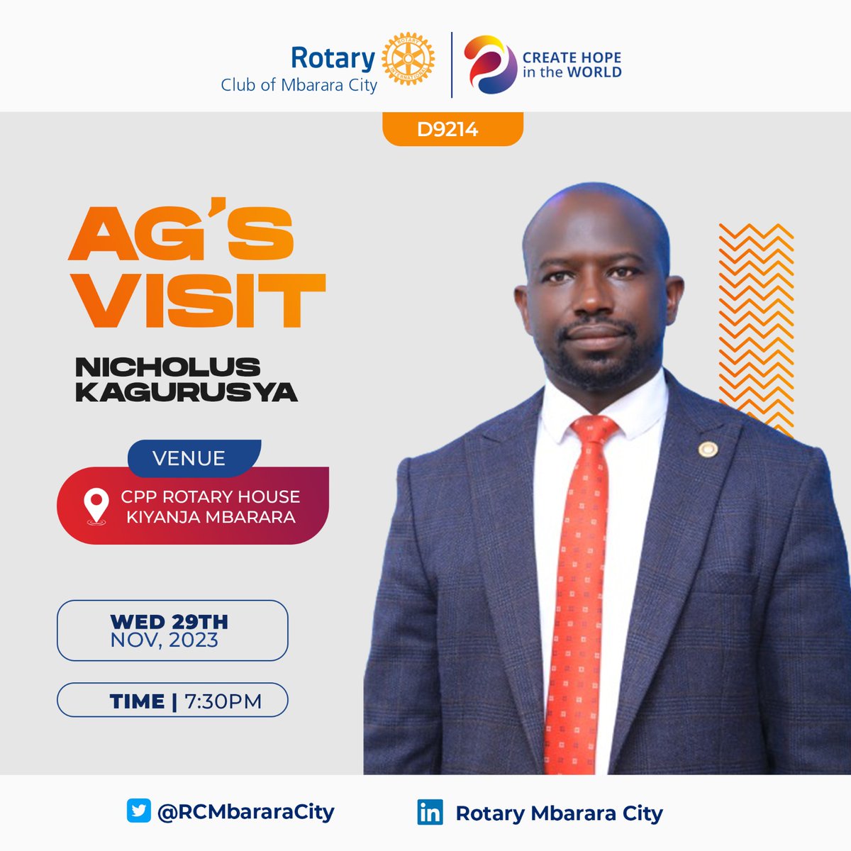 kagsnick's tweet photo. Join us in Mbarara City as we talk about Rotary &amp; creating hope in the Communities. https://t.co/u6zUsm9emV