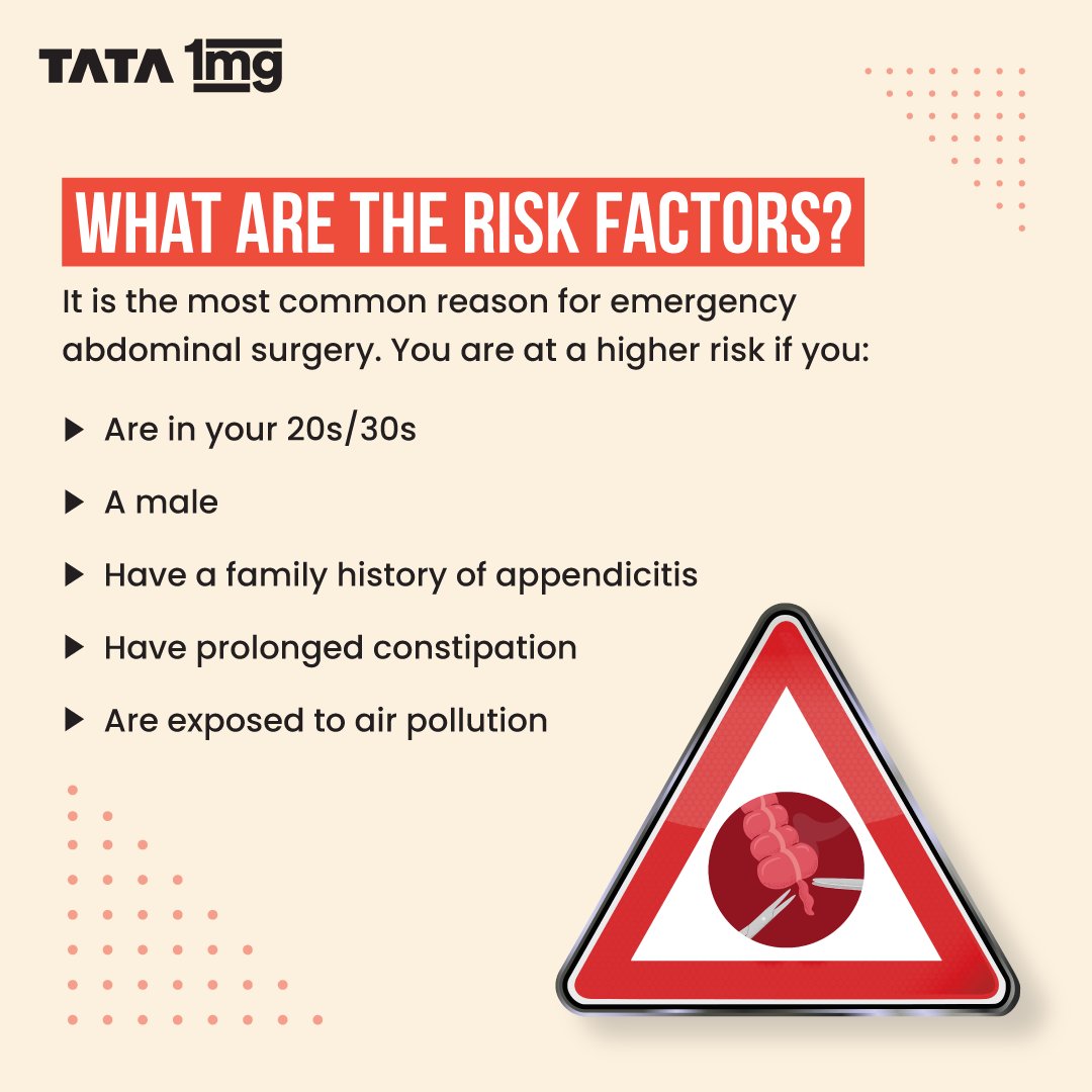 1mgOfficial's tweet photo. Understand the basics of Appendicitis, from its definition to risk factors and potential home management.

Share it with your friends and family &amp; empower them with knowledge.

#Appendicities #appendixpain #appendicitissymptoms #Tata1mg #BringingCareToHealth https://t.co/DN0t59y84F