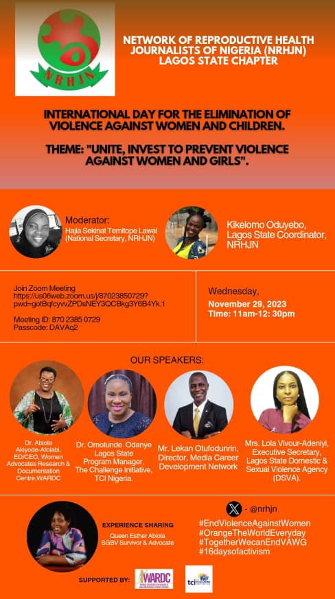 So, as a group of media advocates on SRHR the Lagos State chapter joins her voice to speak against #GBV #IDEVAW @womenadvocate @Mediacareerngr @followlasg @Lagosdsva we can no longer fold our arms to watch our women & girls  defenceless @kikeoduyebo1 @bisifolutile @SFHNigeria