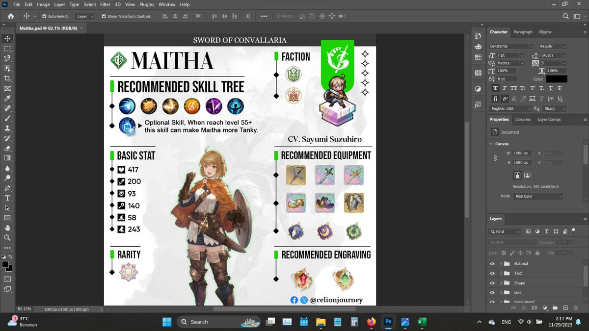 celionjourney's tweet photo. still working on new layout💪

#swordofconvallaria #鈴蘭の剣 https://t.co/9J7Cp646Wy