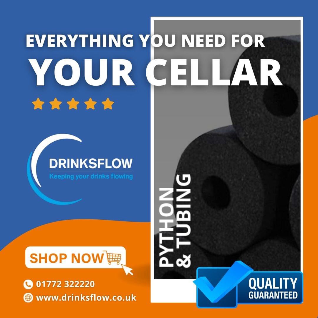 𝗔𝗹𝗹 𝘁𝗵𝗲 𝗽𝘆𝘁𝗵𝗼𝗻 &amp; 𝘁𝘂𝗯𝗶𝗻𝗴 𝘆𝗼𝘂 𝗻𝗲𝗲𝗱 𝘁𝗼 𝗸𝗲𝗲𝗽 𝘆𝗼𝘂𝗿 𝗯𝗮𝗿 𝗿𝘂𝗻𝗻𝗶𝗻𝗴 🍻

As a leading UK supplier of python &amp; tubing, we're the first choice for many bars &amp; pubs when it comes to cellar equipment! 

𝗦𝗵𝗼𝗽 𝗢𝗻𝗹𝗶𝗻𝗲: drinksflow.co.uk