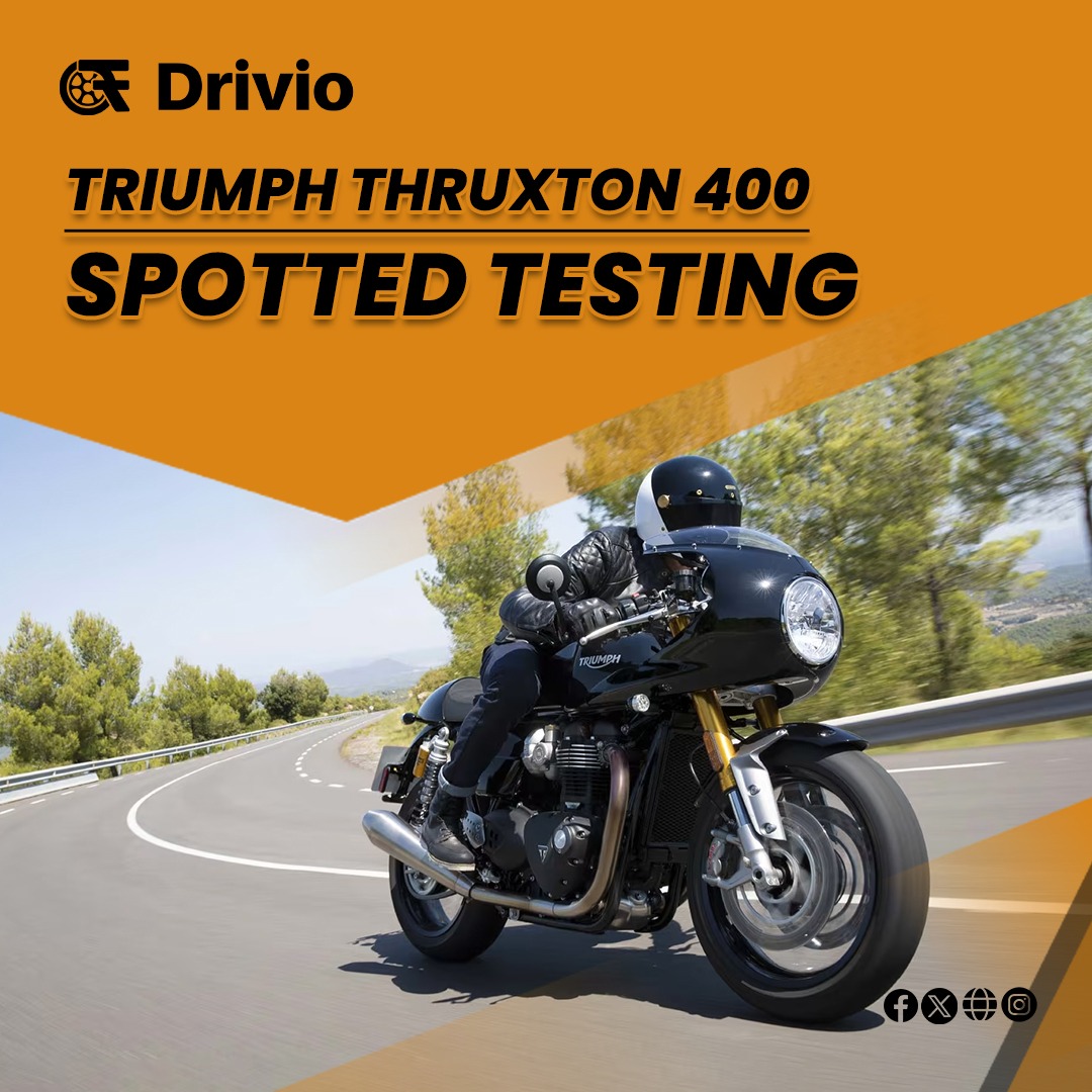 drivio_official's tweet image. Triumph Thruxton 400 caught testing, and we&apos;ve rounded up the top 5 observations.

Read more drivio.in/featured-stori…

#TriumphThruxton400 #BikeTesting #SneakPeek #RidingRevealed #BikeEnthusiast
#RidingInsights #BikeSpotting #TwoWheelerNews #RideIntoTheFuture #drivio_official