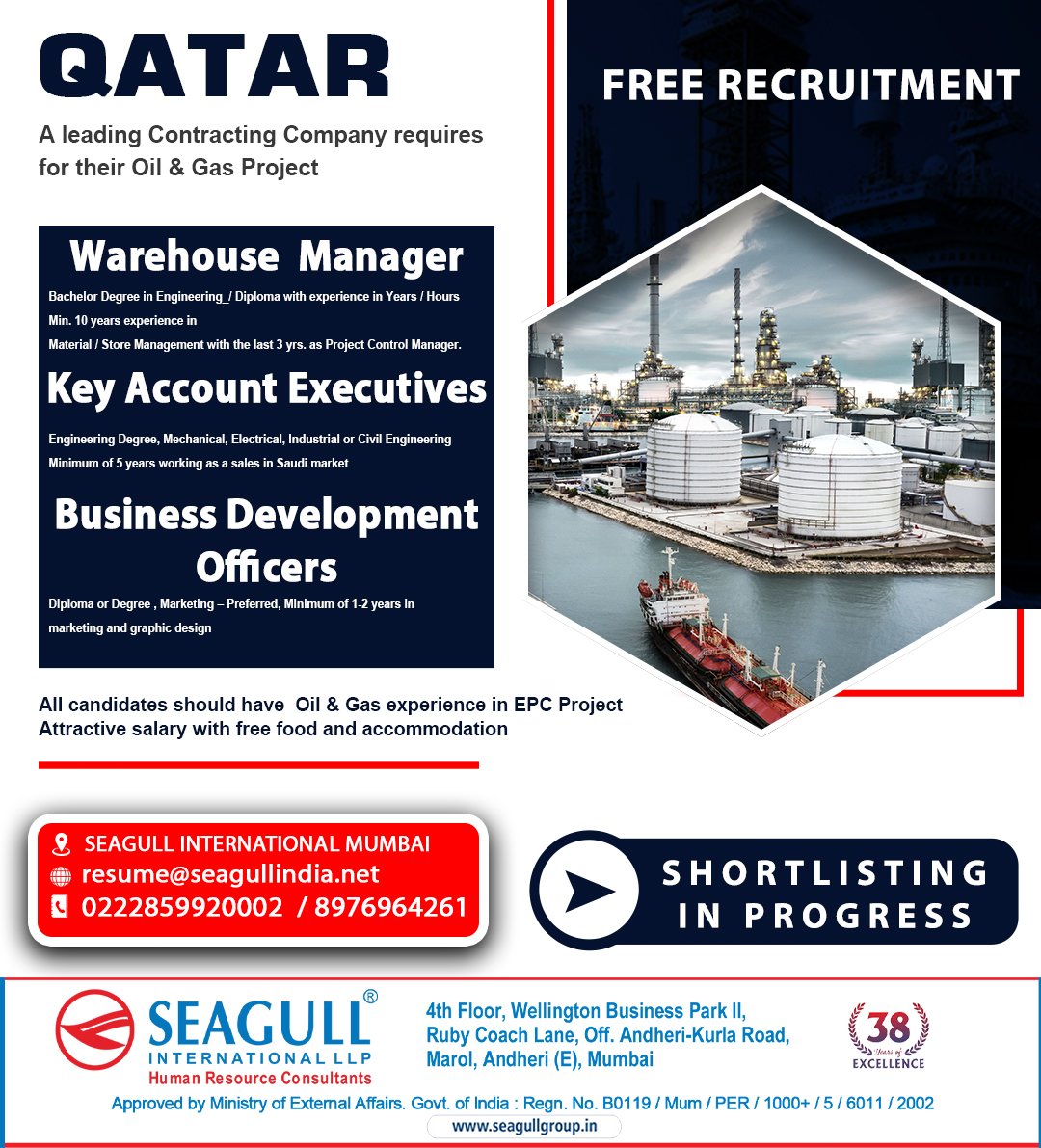 hrd1_seagull's tweet photo. 🇶🇦Qatar Jobs 
‼️Free Recruitment 
✔️Shortlisting In Progress
.

.

.
#qatatjobs #seagull #mumbaijobs #warehousemanager #keyaccountexecutives #businessdevelopmentofficers https://t.co/tsJuxw4H10