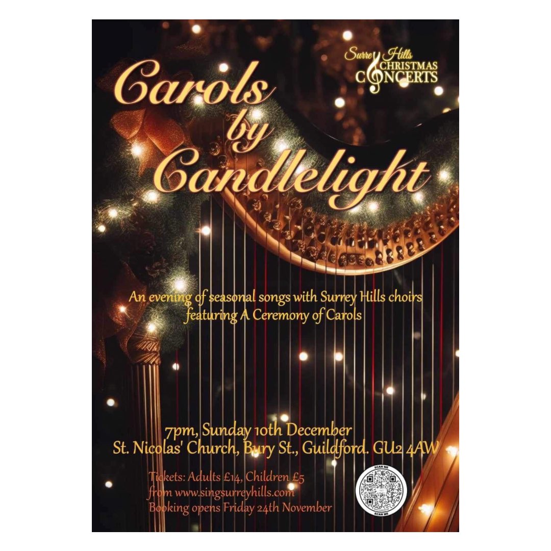 Will we see you on Sunday 10th December at St Nicholas’ Church in #Guildford for Carols by Candlelight?