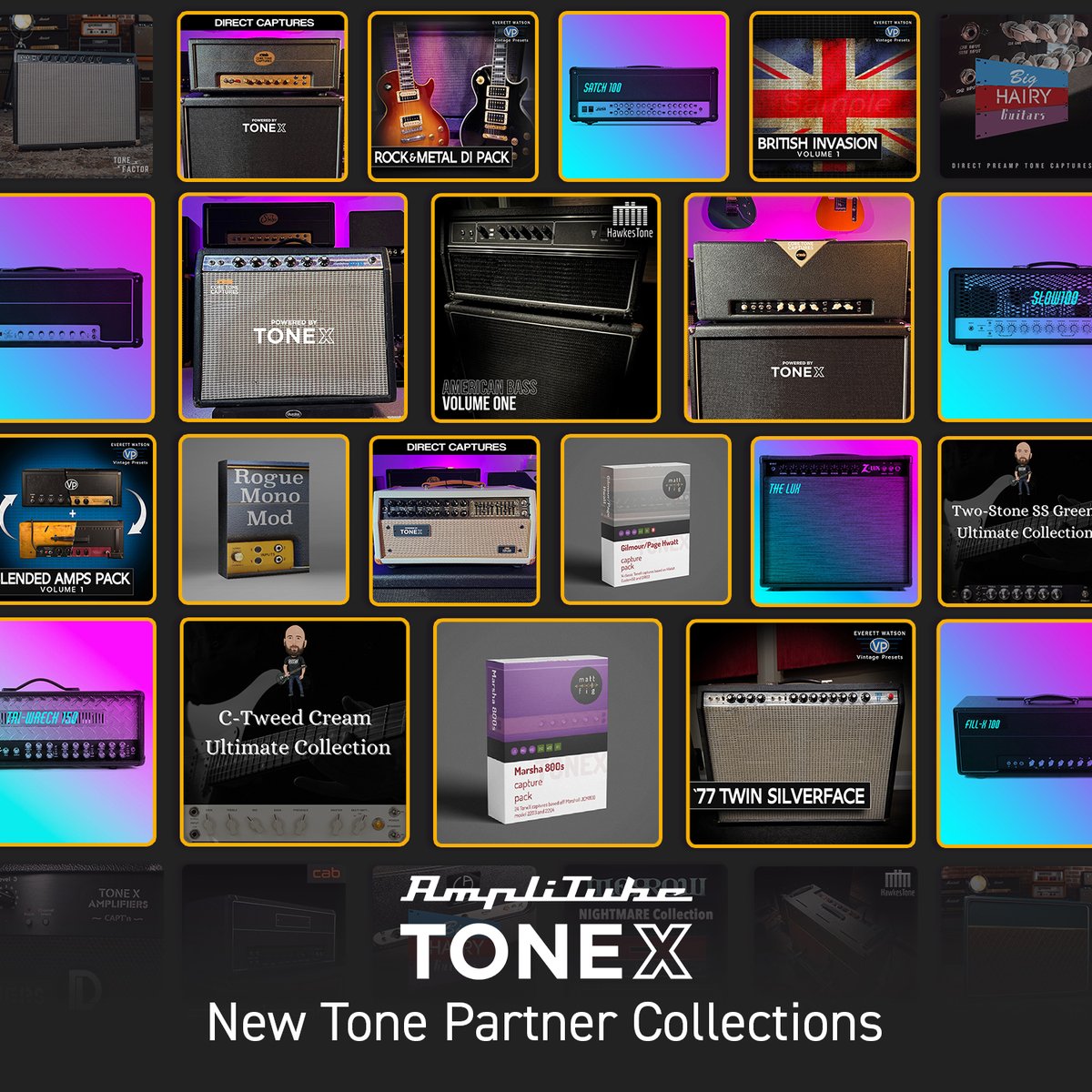 ikmultimedia_jp's tweet image. 20種類の新作 Tone Partner Collectionをリリース。ブラウズ、オーディオ・デモ試聴、購入は #ToneNET、#TONEX Mac/PC版から。ikmultimedia.com/news/?item_id=…
