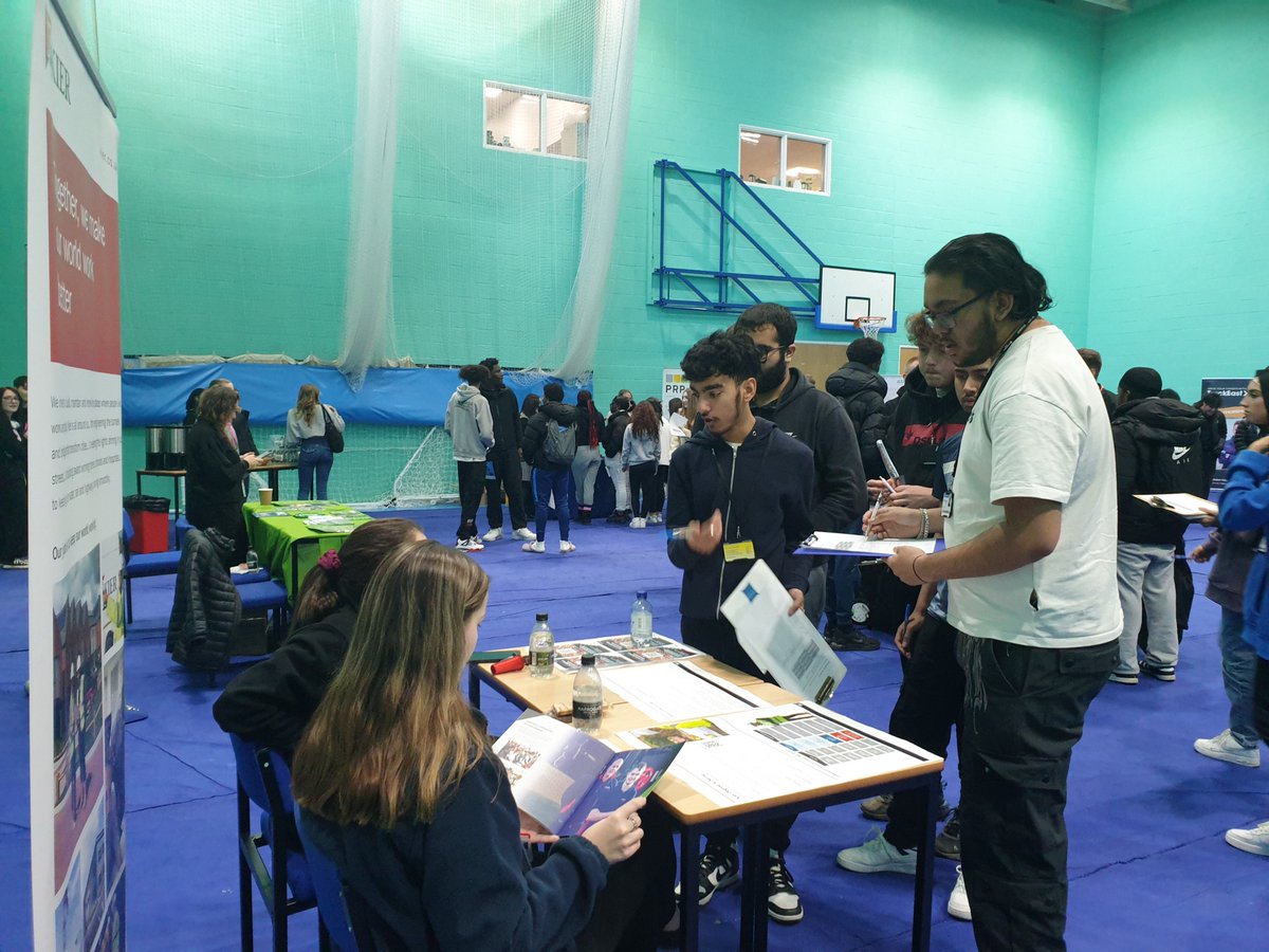 There was a real buzz in our sports hall for our careers fair, which saw around 25 employers come in and speak to students about work experience, industry placements and apprenticeships - giving them an invaluable insight into the skills they are looking for in new recruits.