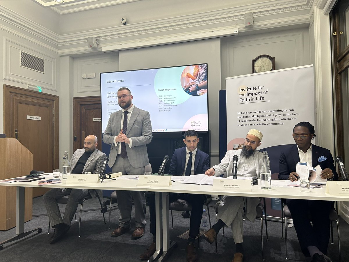 iifl_uk's tweet photo. Last night in London was the launch of the Institute for the Impact of Faith in Life!
Panelists Angus Taylor, Khuzema Khanbhai and Dr Solomon Osagie took to the stage to discuss #FaithAtWork
#FaithInLife #IIFL https://t.co/FiccX1LlYD