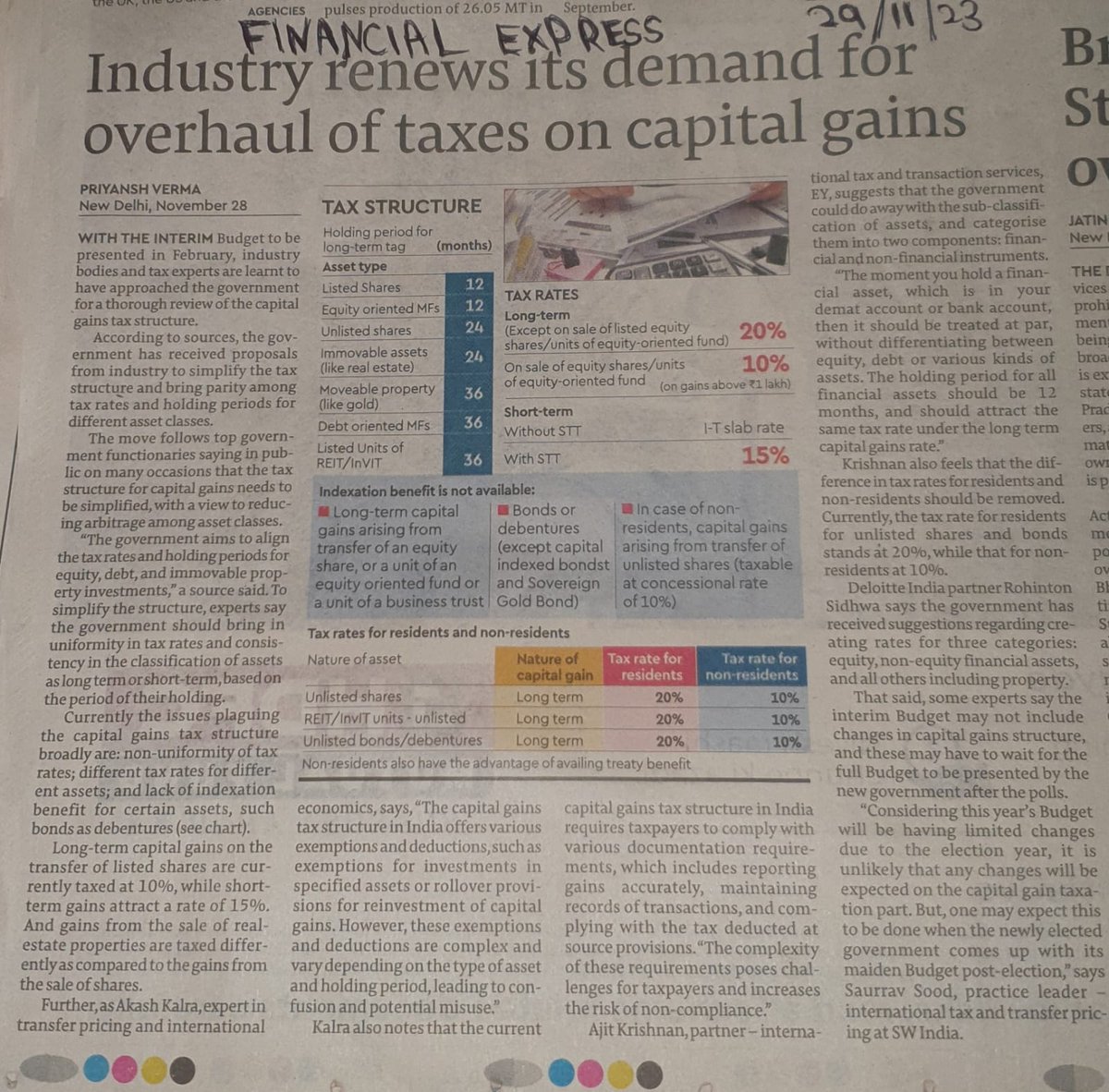 GstPanacea's tweet photo. Industry leaders are once again calling for a comprehensive review of India's capital gains tax structure, advocating for simplification, parity, and reduced arbitrage.
#TaxReview #CapitalGains #TaxStructure #Simplification #Parity #Arbitrage #IndustryLeaders https://t.co/i7LZVnJa7B