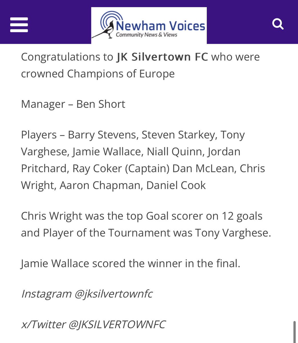 Thank you <a href="/NewhamVoices/">Newham Voices</a> 🫡

🎶CHAMPIONS OF EUROPE, WE KNOW WHAT WE ARE 🗣️🎶

2 European champions from the borough <a href="/WestHam/">West Ham United</a> 🤝 #newham <a href="/NewhamLondon/">Newham London 💙</a> <a href="/NewhamRecorder/">Newham Recorder</a>